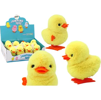 Figurka Mamido Skákající natahovací plyšové kuřátko žluté dekorace hračky