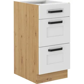 Kuchyňská skříňka Spodní skříňka, bílá/dub artisan, LULA 40 D 3S BB