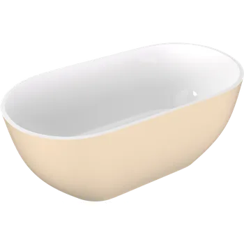 Vana Polysan REDUTA volně stojící vana litý mramor 150x75x58cm, bílá/béžová mat