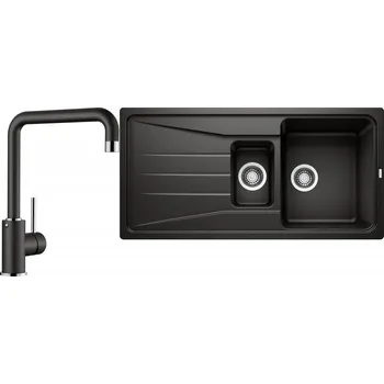 Granitový dřez Set RS Blanco Sona 6 S + Blanco Mili (černá + černá)