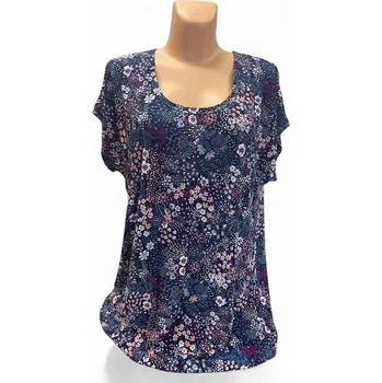 Dámská tunika Modrá tunika MONETKA, Barva Modrá, Velikost XXL 48, Materiál 98% Polyester 2% Lycra