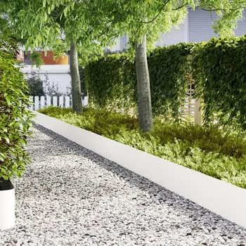 Plotovka vidaXL okrasné obruby 50 ks Bílé 100x0.5x30 cm Plast [3335789]