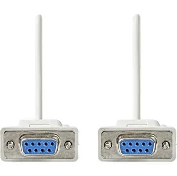 Elektrická zásuvka Nedis D-Sub 9pin (F) na D-Sub 9pin (F) 2m Kabel, sériový, D-Sub 9pin zásuvka, D-Sub 9pin zásuvka, bílý, 2m CCGL52055IV20