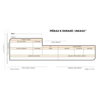 Tiskopis Příkaz k úhradě 100l 1109