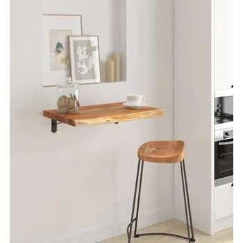 Psací stůl vidaXL Nástěnná police 50x40x2,5 cm obdélník masivní akácie živá hrana [370247] Barva: Přírodní