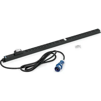 modulární přístroj a rozvaděč Rozvodný panel Triton RAB-PD-X52-X1 Rozvodný panel, 20 x IEC C13, 4 x IEC C19, 2 x 16A jistič, kabel 3 x 6.0 mm 3 m, 32A IEC60309,RAL9005 RAB-PD-X52-X1