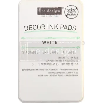 ReDesign with Prima -Décor Ink Pad - inkoust s aplikátorem - Bílý (White)