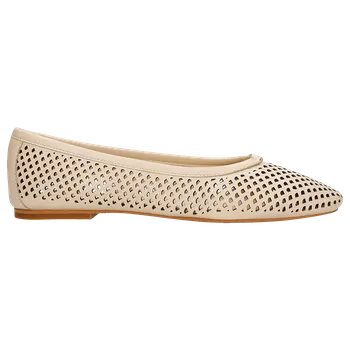 Dámské polobotky Béžové Kožené Dámské Balerínky S Ažurováním Wojas 4405654 37