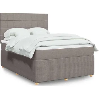 Postel vidaXL Box spring postel s matrací 140x190 cm textil [3294357] Barva: taupe