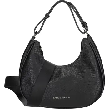 Dámská kabelka přes rameno černá Enrico Benetti Nina 66786 - ve tvaru půlměsíce, nastavitelný a odnímatelný popruh | Cooltovka.cz