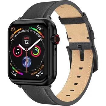 Chytré hodinky SWISSTEN řemínek pro Apple Watch kožený 42–49mm černý Řemínek, kožený, pro chytré hodinky Apple Watch 1–8, Watch SE, SE (2022), Watch Ultra, 42–49mm, černý 46000811