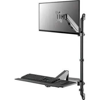 Monitor Neomounts WL90-325BL1 Pracovní stanice, držák, VESA, na zeď, pro monitor a klávesnici, úhlopříčka 17"–32", náklon, otáčení, rotace, nosnost 9+1kg, černá WL90-325BL1