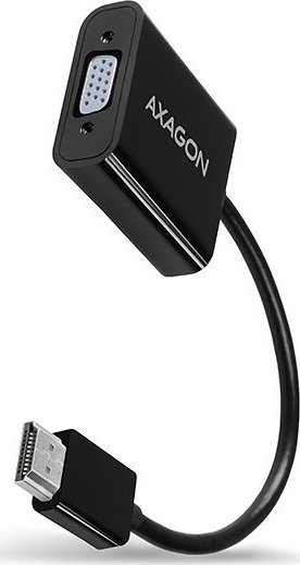 AXAGON RVH-VGAN Adaptér, HDMI na VGA, Full HD 1920x1200, micro USB, audio jack, 0,2m, černý RVH-VGAN
