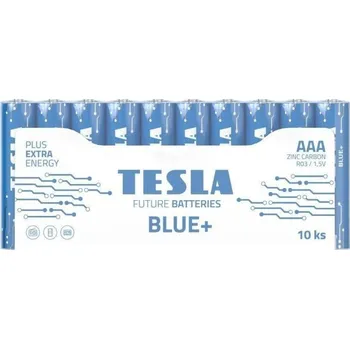 Článková baterie TESLA BLUE+ AAA (R03) 10ks Baterie, zinko-uhlíková, 1,5V, AAA, R03, 10ks, fólie 15031010