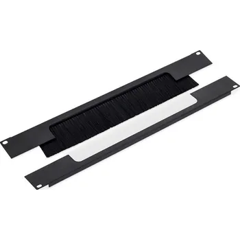 Rozvaděč Panel Triton RAC-ZP-X02-A3 Panel, průchozí, 19", 2U, rozdělený horizontálně, s kartáčem, otvor 350x55 mm, RAL7035, černý RAC-ZP-X02-A3