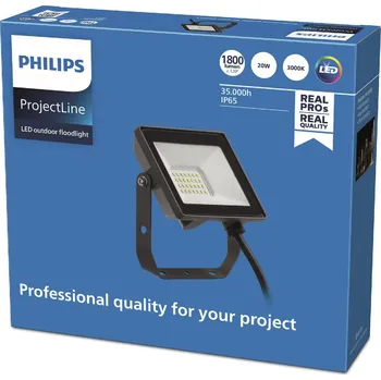 Nástěnné svítidlo Philips 8719514954403 LED venkovní svítidlo Projectline 1x20W | 1800lm | 3000K | IP65 - černá