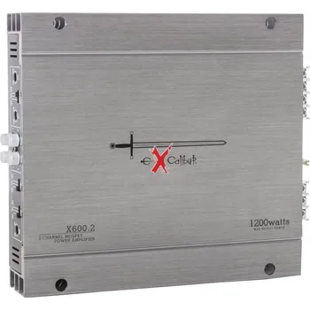 Hi-Fi komponenty Excalibur X-600.2 Zesilovač, 2kanálový, 2× 600W RMS, 1× 180W, max. 1200W, stříbrný X-600.2