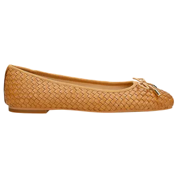 Dámské polobotky Hnědé Pletené Dámské Kožené Balerínky Wojas 4404553 38