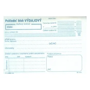 Tiskopis Pokladní blok výdajový A6 100 listů nečíslovaný