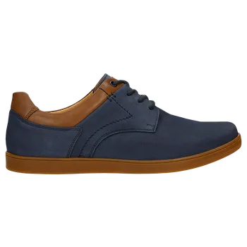 Pánské polobotky Tmavě Modré Pánské Polobotky Z Nubuku S Hnědými Doplňky Wojas 1025326 40