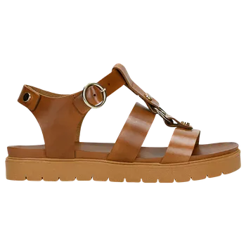 Dámské sandále Hnědé Kožené Dámské Sandály S Širokými Pásky Wojas 7623753 41