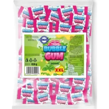 Bonbon Ovocné bonbóny furé BUBBLE GUM 850 g - MINT - XXL balení (Plněné bonbóny se žvýkačkovou mentolovou příchutí)