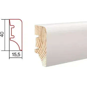 Podlahová lišta Barlinek P4P P4P18101A folie bílá soklová lišta (10 ks / bal.)