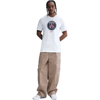 Pánské tričko s krátkým rukávem Nike PSG 25/26 Crest Tee bílé
