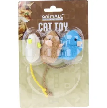 Hračka pro kočku animALL Hračka Cat Myška s catnipem 3 ks