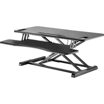Notebook Neomounts NS-WS300BLACK Pracovní stanice, dvě pracovní plochy, nastavitelná výška, nosnost 15kg, černá NS-WS300BLACK