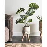 Květináč na rostliny ošuntělý krémový bílý MgO Vintage styl starožitný vzhled vnitřní venkovní květináč Beliani