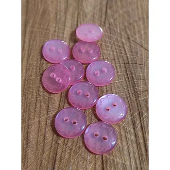 Knoflík Knoflík s ornamentem dvoudírkový barva růžová světlá