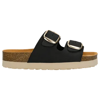 Dámské žabky Černé Nubukové Dámské Pantofle Na Korkové Platformě Wojas 7414721 37