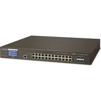 Switch PLANET GS-5220-24T4XV Switch, L3 Smart, 24xGb, 4x SFP+ 10Gbase-X, Web/LCD+ONVIF GS-5220-24T4XV