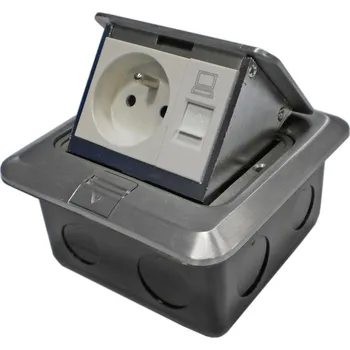 Elektrická zásuvka Datová zásuvka DATACOM UTP cat.5e Datová zásuvka, podlahová, UTP, cat.5e, 1xRJ45+1x230V, podlahová 2161