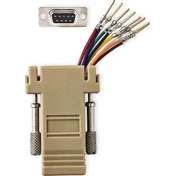 Elektrická zásuvka Nedis D-Sub 9-pin na RJ-45 Adaptér, zástrčka D-Sub 9pin - zásuvka RJ-45, slonovinová kost CCGB52821IV