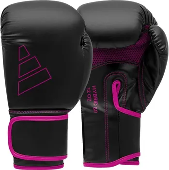Boxerské rukavice Boxerské rukavice Adidas Hybrid 80 - černo/růžové - ADIH8090450 Velikosti: 12 oz
