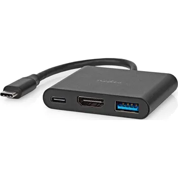 Notebook Nedis CCGB64770BK01 Dokovací stanice, USB-C, HDMI, USB 3.0, USB-C, černá CCGB64770BK01