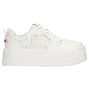 Dámské polobotky Bílé Kožené Tenisky Na Vysoké Platformě Wojas 4631359 38