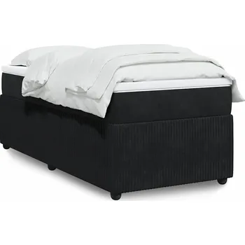 Postel vidaXL Box spring postel s matrací 90x190 cm samet [3285612] Barva: Černá