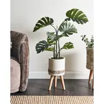 Květináč na rostliny ošuntělý krémový bílý MgO Vintage styl starožitný vzhled vnitřní venkovní květináč Beliani