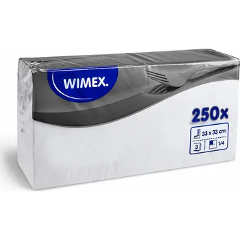 Papírový ubrousek WIMEX Papírové ubrousky třívrstvé 33 x 33 cm 250 ks bílé