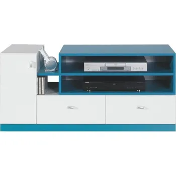 Televizní stolek Meblar TV stolek Mobi MO12 Barva: bílý lux + tyrkys