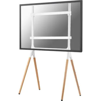 Televizní držák Neomounts NM-M1000WHITE Stojan, VESA, podlahový, pro LCD a TV 37"–70", nosnost 40kg, správa kabeláže, bílo-hnědý NM-M1000WHITE
