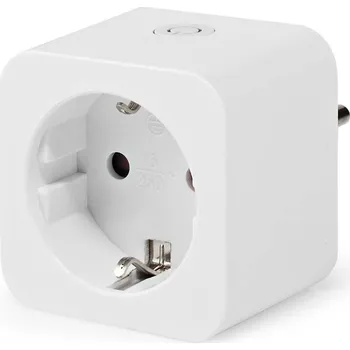 Elektrická zásuvka Nedis WIFIP121FWT Zásuvka, pro chytrý dům, jedna zástrčka, 16A, 3680W, typ F, měřič výkonu, ovládání přes aplikaci, podporuje Android a iOS, bílá WIFIP121FWT