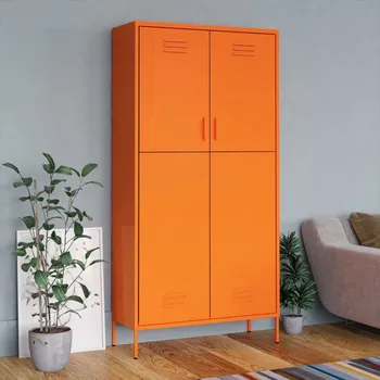 Organizace kuchyně Šatní skříň oranžová 90 x 50 x 180 cm ocel Oranžový336246