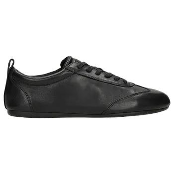 Dámské polobotky Černé Kožené Polobotky Na Plochém Podrážku Wojas 4634751 38