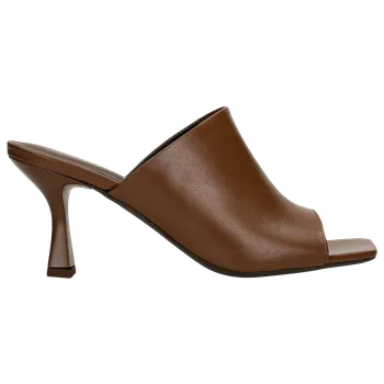 Dámské žabky Kožené Hnědé Dámské Pantofle Na Podpatku Wojas 7412052 38