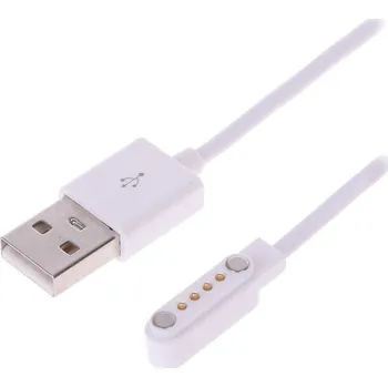 Chytré hodinky Helmer nabíjecí kabel pro LK 710 4G Kabel, napájecí, magnetický, pro chytré hodinky LK 710 4G, LK 709 4G a LK 706, vstup 5V, 60cm, bílý hlmlk710cc