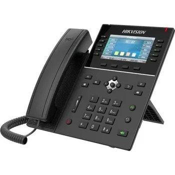 Hikvision DS-KP8200-HE1 VoIP telefon, 4,3" LCD displej, 20× SIP, 2× Gbit LAN, 1× USB, HD audio, 10× DSS tlačítek, PoE, černý DS-KP8200-HE1